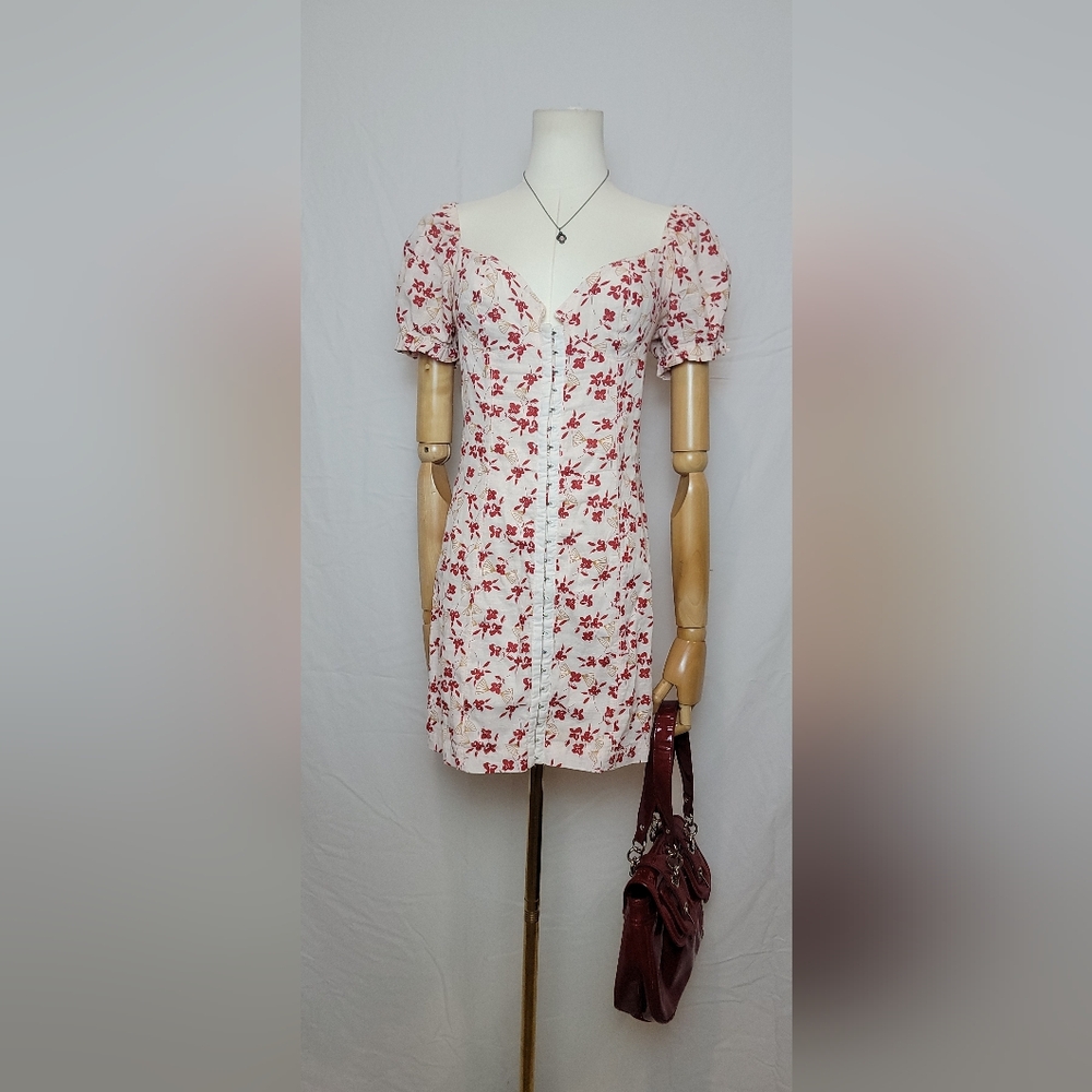 Urban Outfitters Britney Hook & Eye Mini Dress In Pink, Size Small